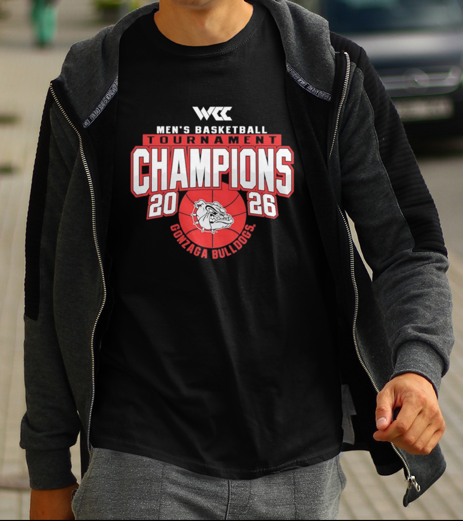 WCC Men's Basketball Tournament Champions 2028 Gonzaga Bulldogs T-Shirt