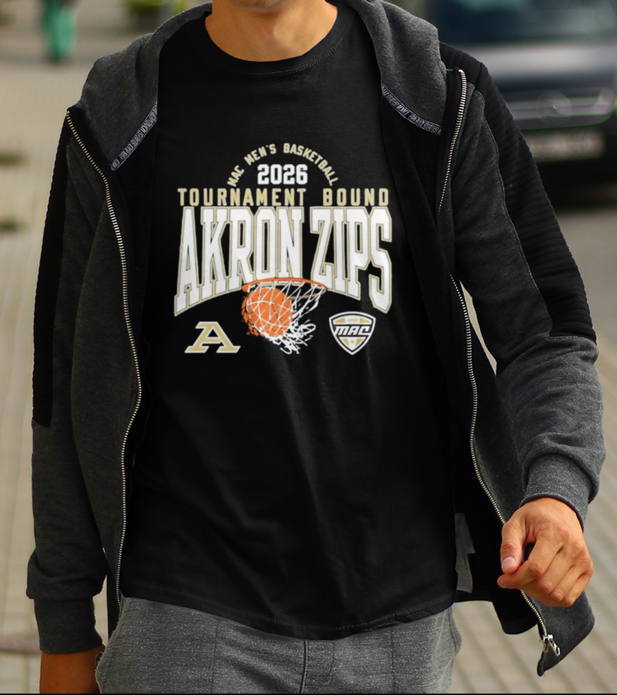 Akron Zips 2026 MAC Men's Basketball Tournament Bound Summit Sportswear T-Shirt
