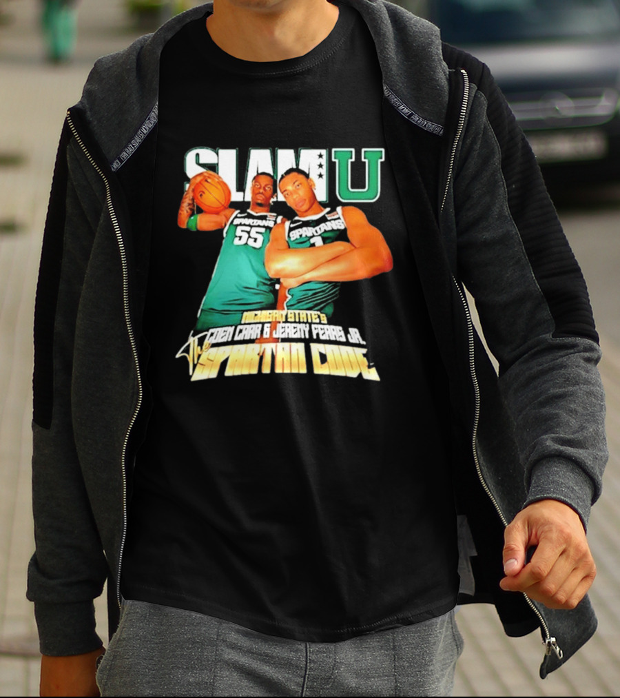 Michigan State Spartans Coen Carr Jeremy Fears Jr SlamU The Spartan Code T-Shirt
