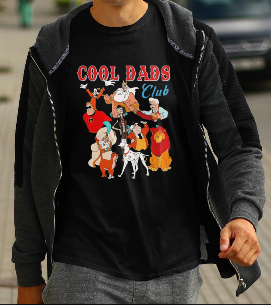 Cool Dads Club Disney Cartoon Characters Magic Fathers Pixar Animation T-Shirt