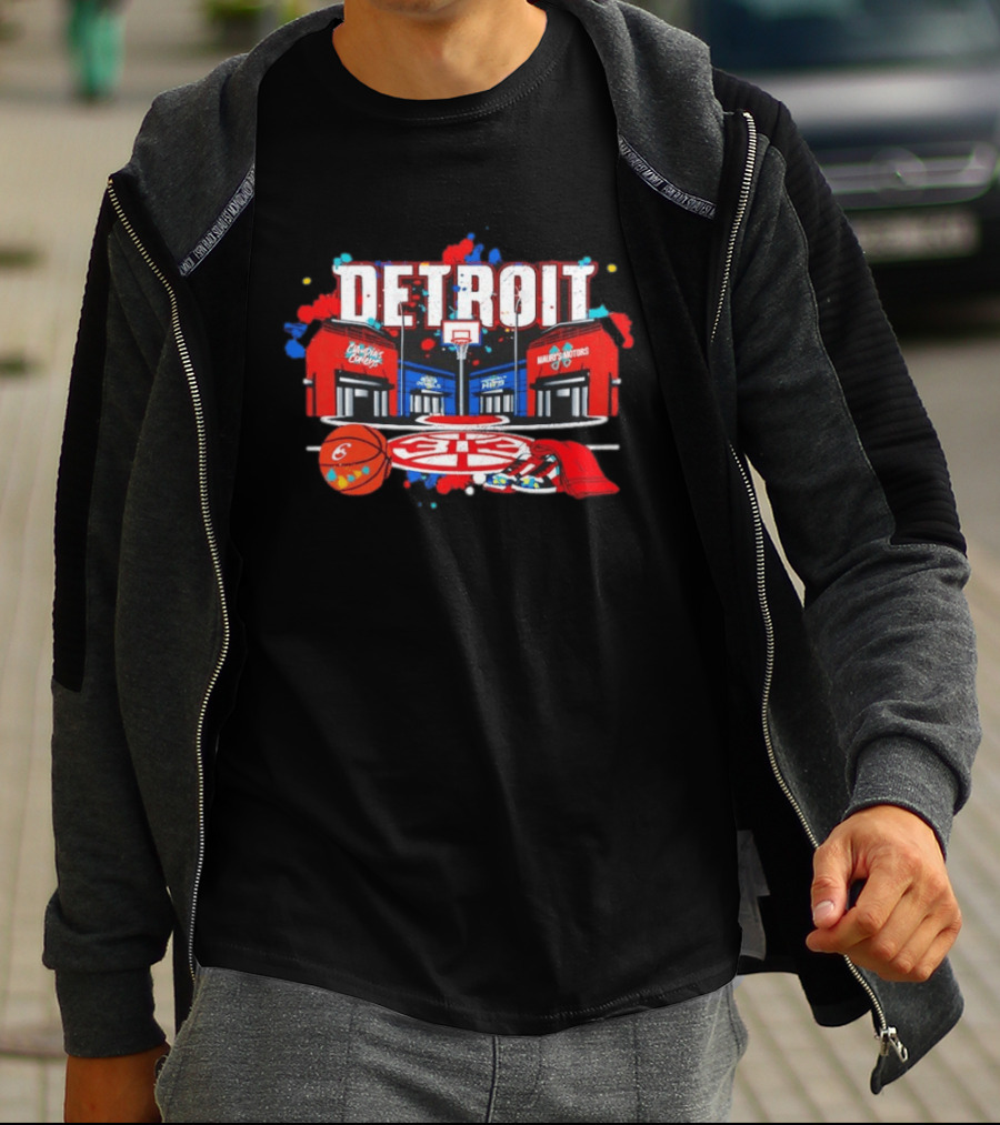 Detroit Pistons Basketball City Hoops Hooper Streetstyle Murphy's Motors Court Game T-Shirt