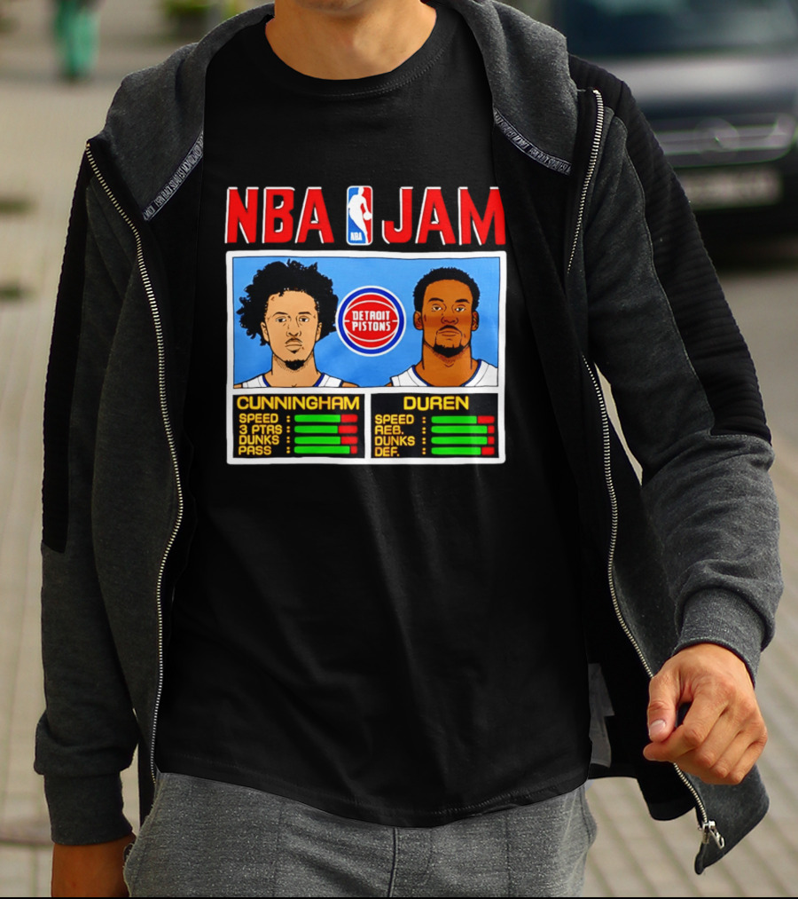 NBA Jam Detroit Pistons Cade Cunningham Jalen Duren Stats T-Shirt