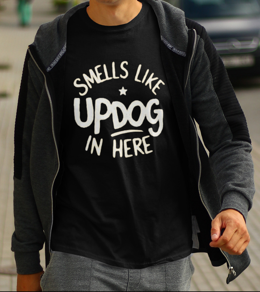 Smells Like Updog In Here Best Shrinking Jimmy T-Shirt