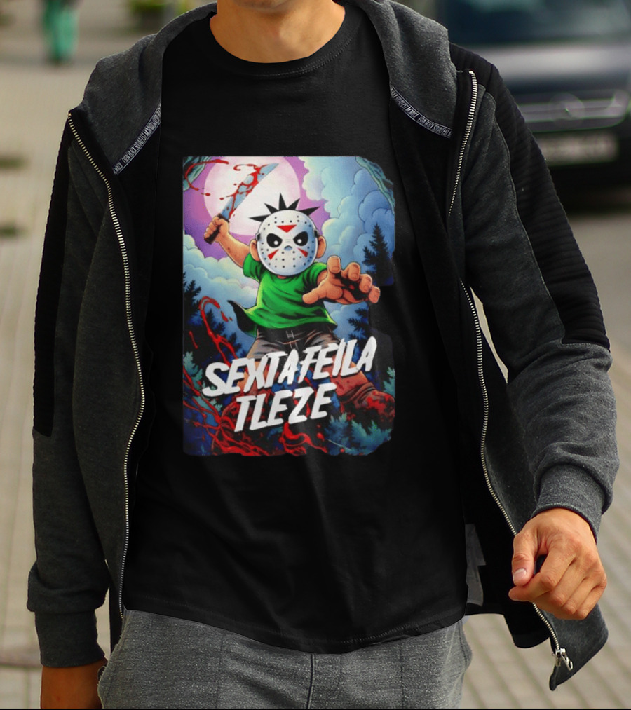 Jason Voorhees Sexta Feila Tleze Chibi Masked Character With Knife T-Shirt