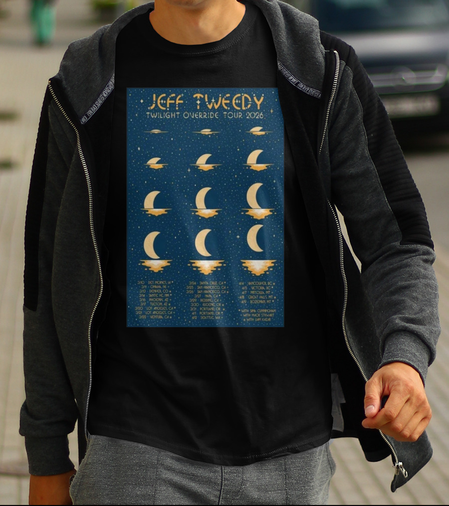 Jeff Tweedy Twilight Override Tour 2026 Des Moines Denver Chicago Portland Seattle San Francisco Los Angeles Albuquerque Victoria Bozeman T-Shirt