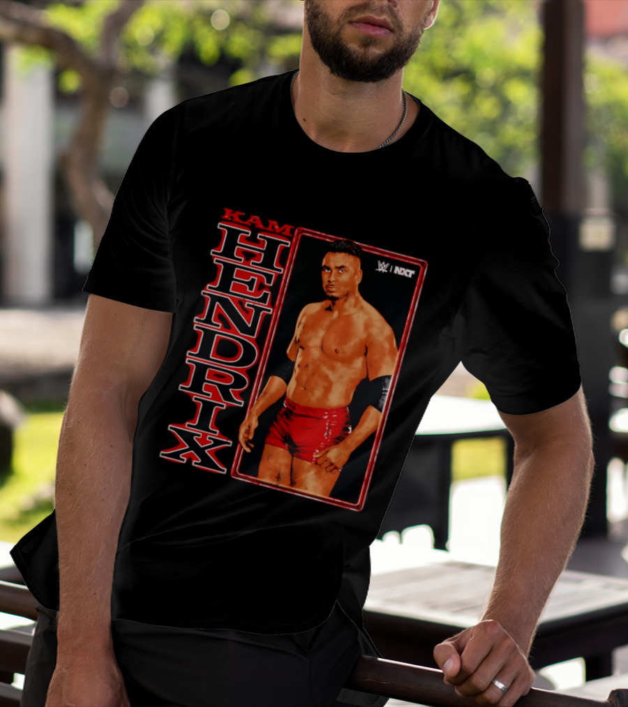 Kam Hendrix WWE NXT Vertical Name Red Trunks T-Shirt
