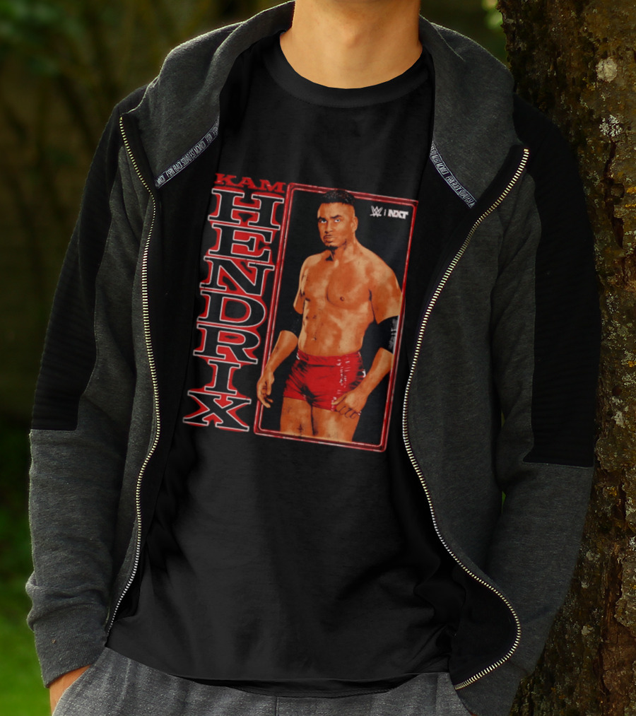 Kam Hendrix WWE NXT Vertical Name Red Trunks T-Shirt