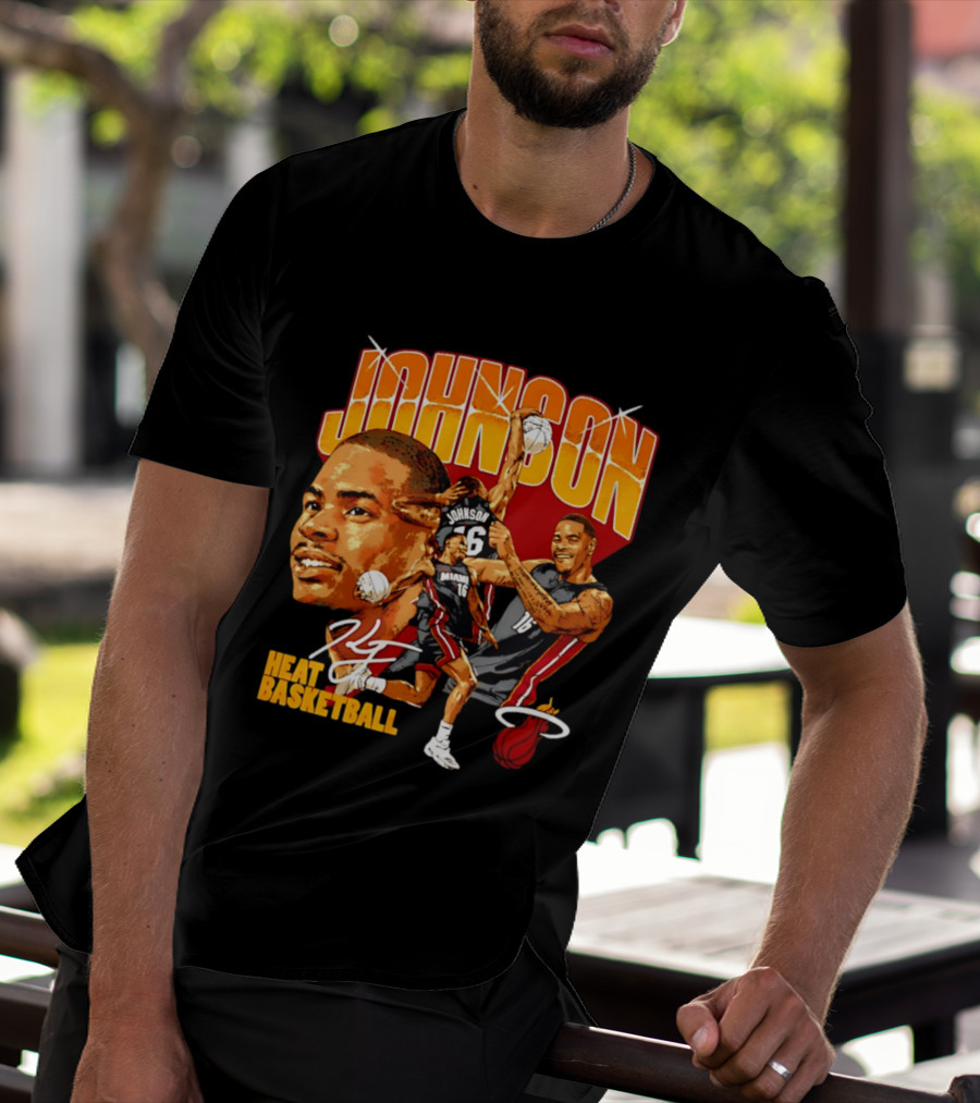 Johnson Miami Heat Basketball Player Collage T-Shirt