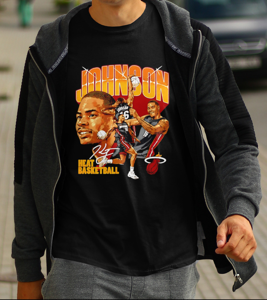 Johnson Miami Heat Basketball Player Collage T-Shirt