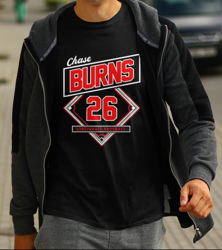Chase Burns 26 Cincinnati Baseball Reds MLB Classic Diamond T-Shirt