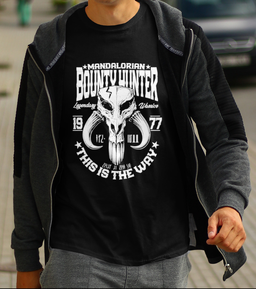 Mandalorian Bounty Hunter Mythosaur Legendary Warrior This Is The Way 1977 T-Shirt