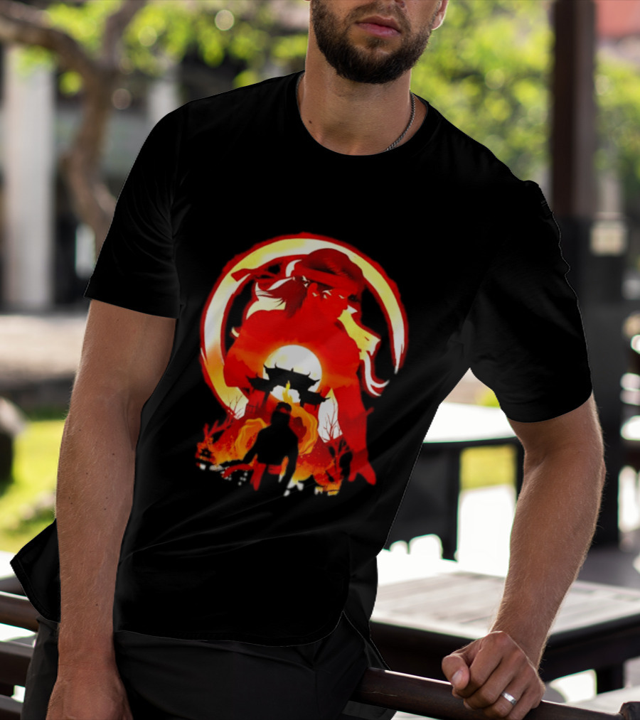 Liu Kang Mortal Kombat Dragon Circle Fire Temple Scene T-Shirt