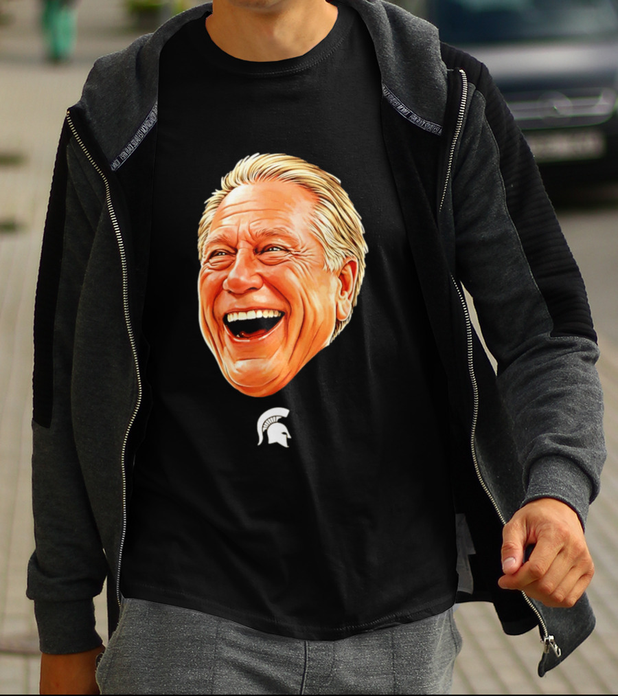 Michigan State Spartans Coach Tom Izzo Big Head T-Shirt