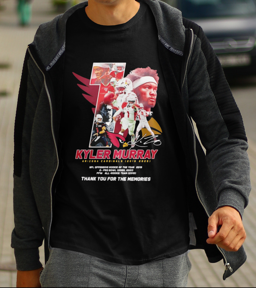 Kyler Murray Arizona Cardinals NFL Offensive Rookie Of The Year Pro Bowl All Rookie Team Thank You For The Memories T-Shirt