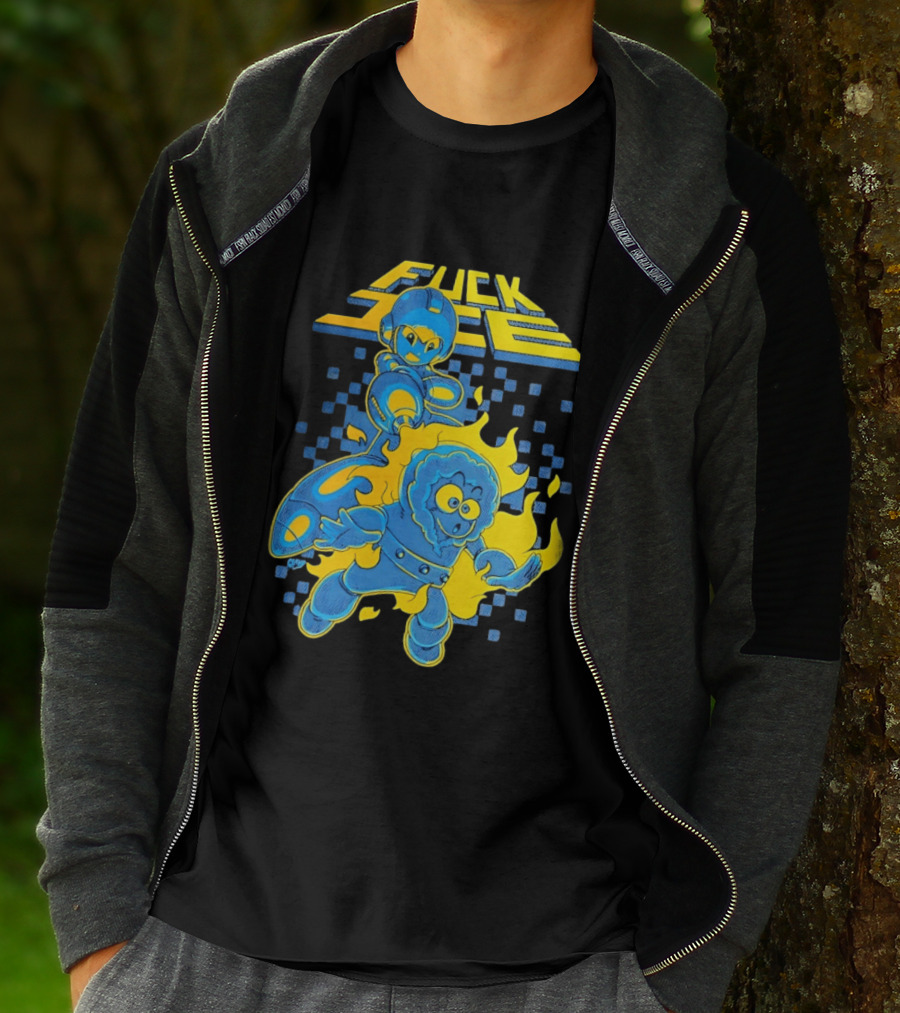 Mega Man Fuck Ice Bold Cartoon T-Shirt