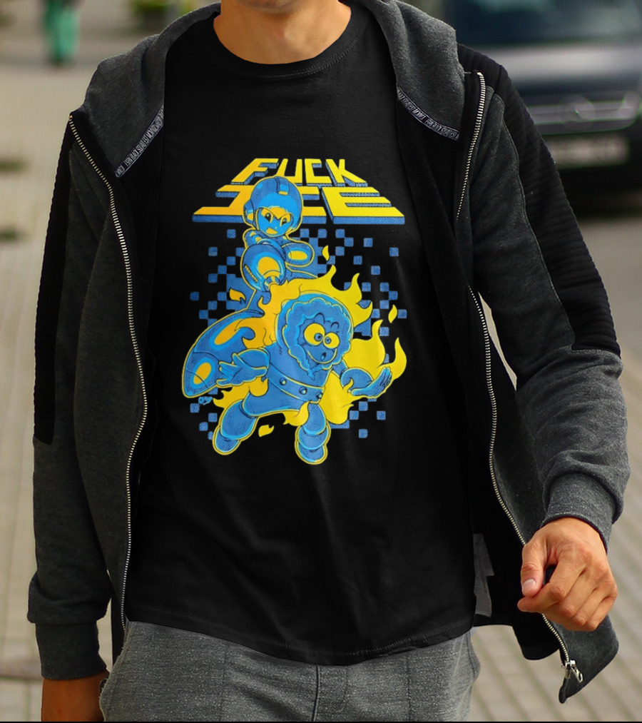 Mega Man Fuck Ice Bold Cartoon T-Shirt