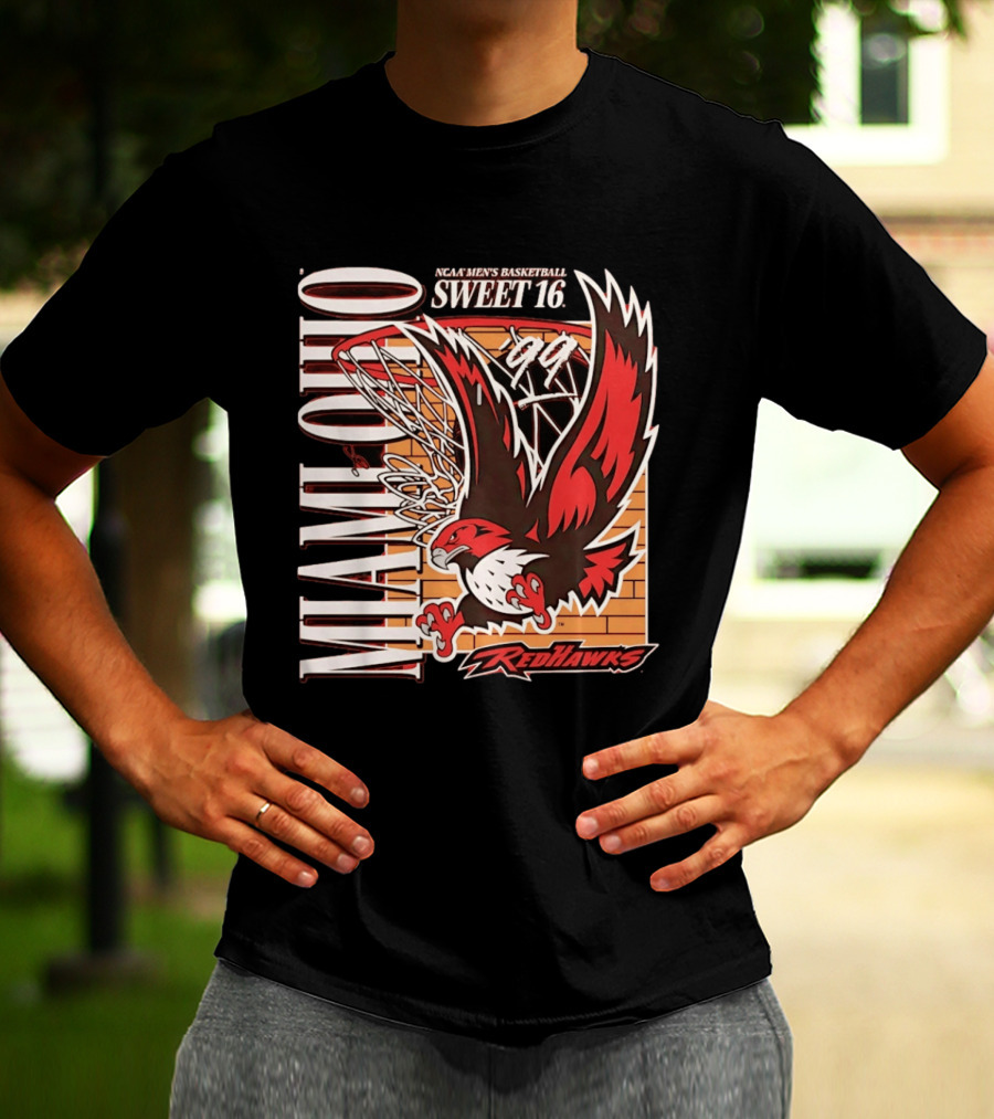 Miami Ohio RedHawks NCAA Men's Basketball Sweet 16 1999 T-Shirt