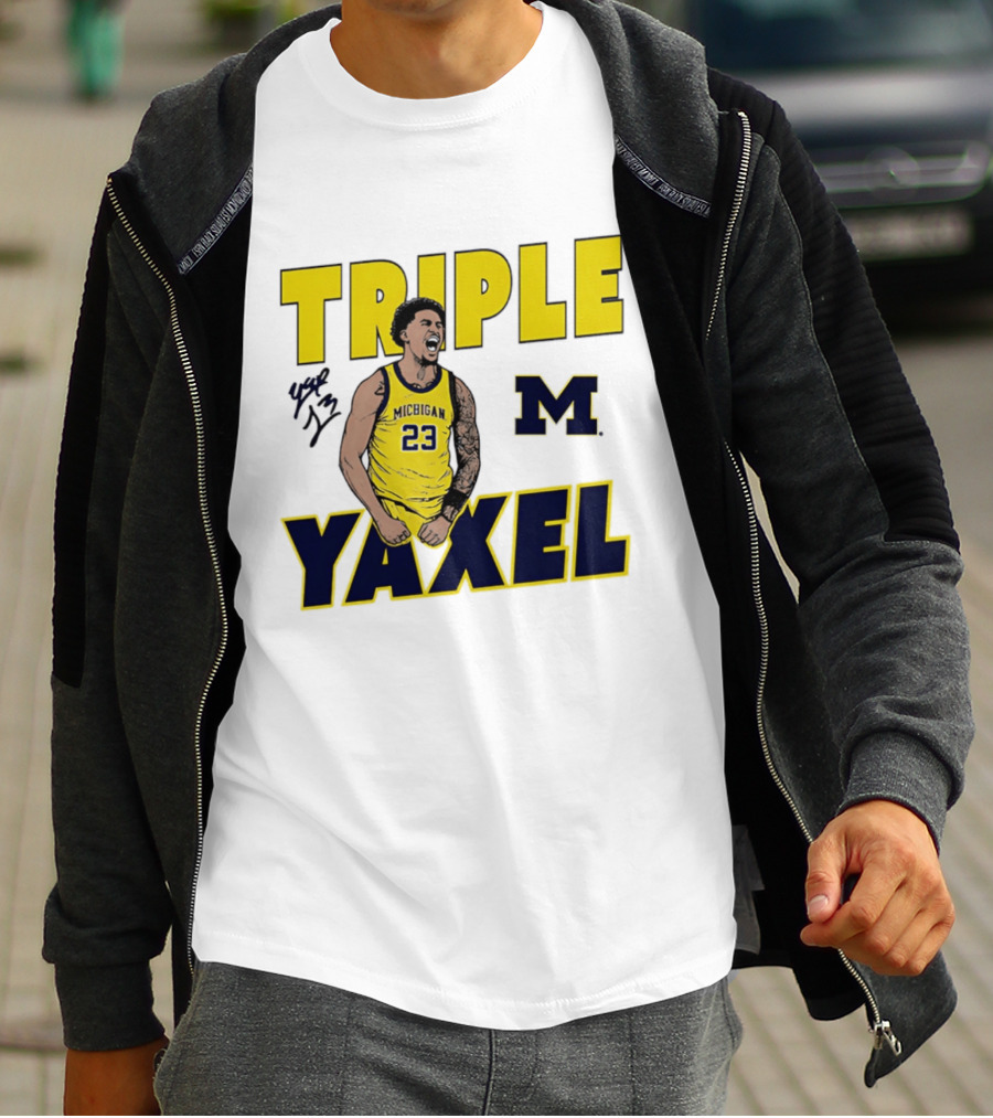 Michigan Wolverines Triple Yaxel Basketball Number 23 T-Shirt