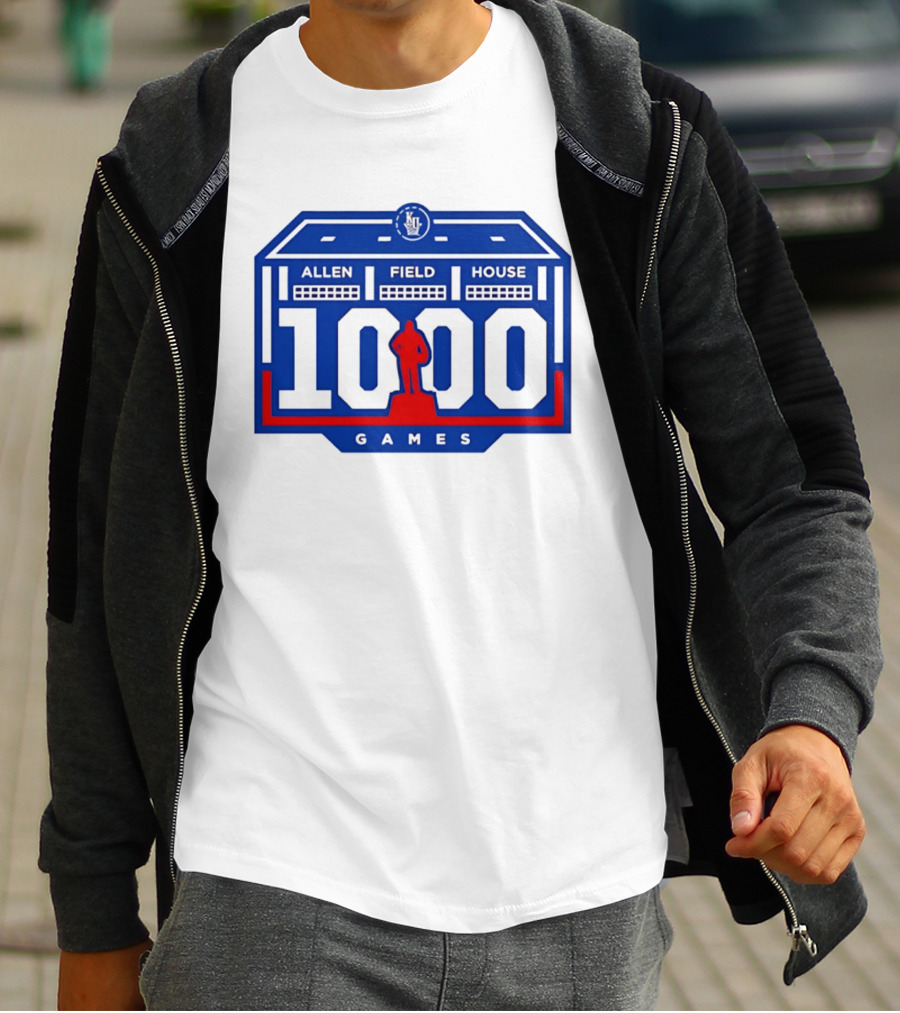 Kansas Jayhawks Allen Fieldhouse 1000 Games Celebration T-Shirt