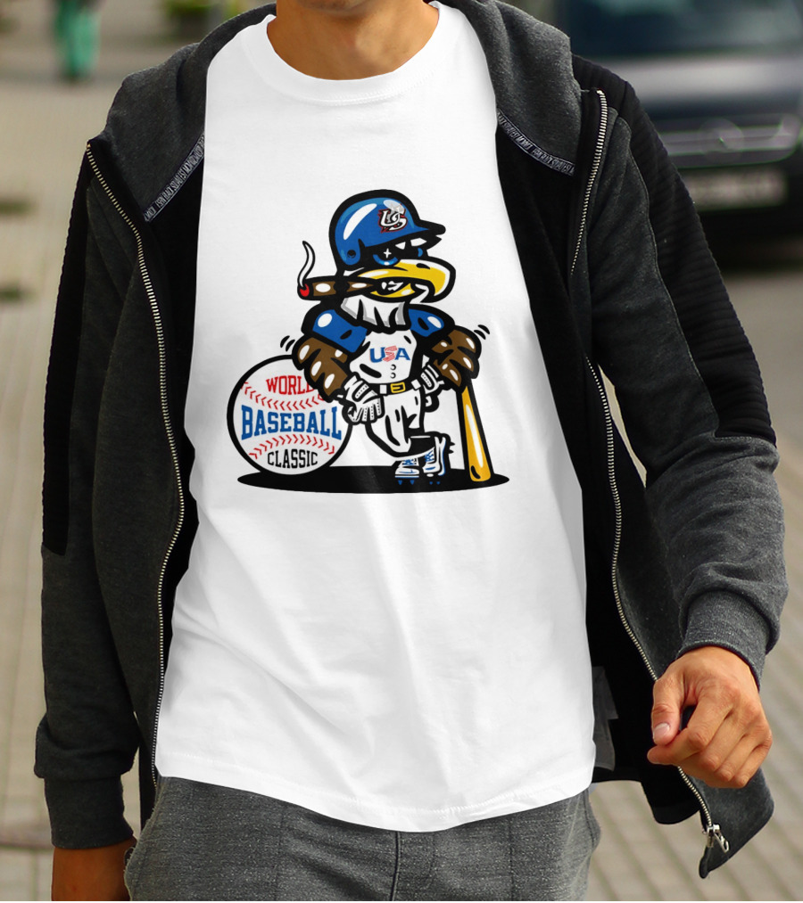 USA Baseball Eagle Mascot World Baseball T-Shirt