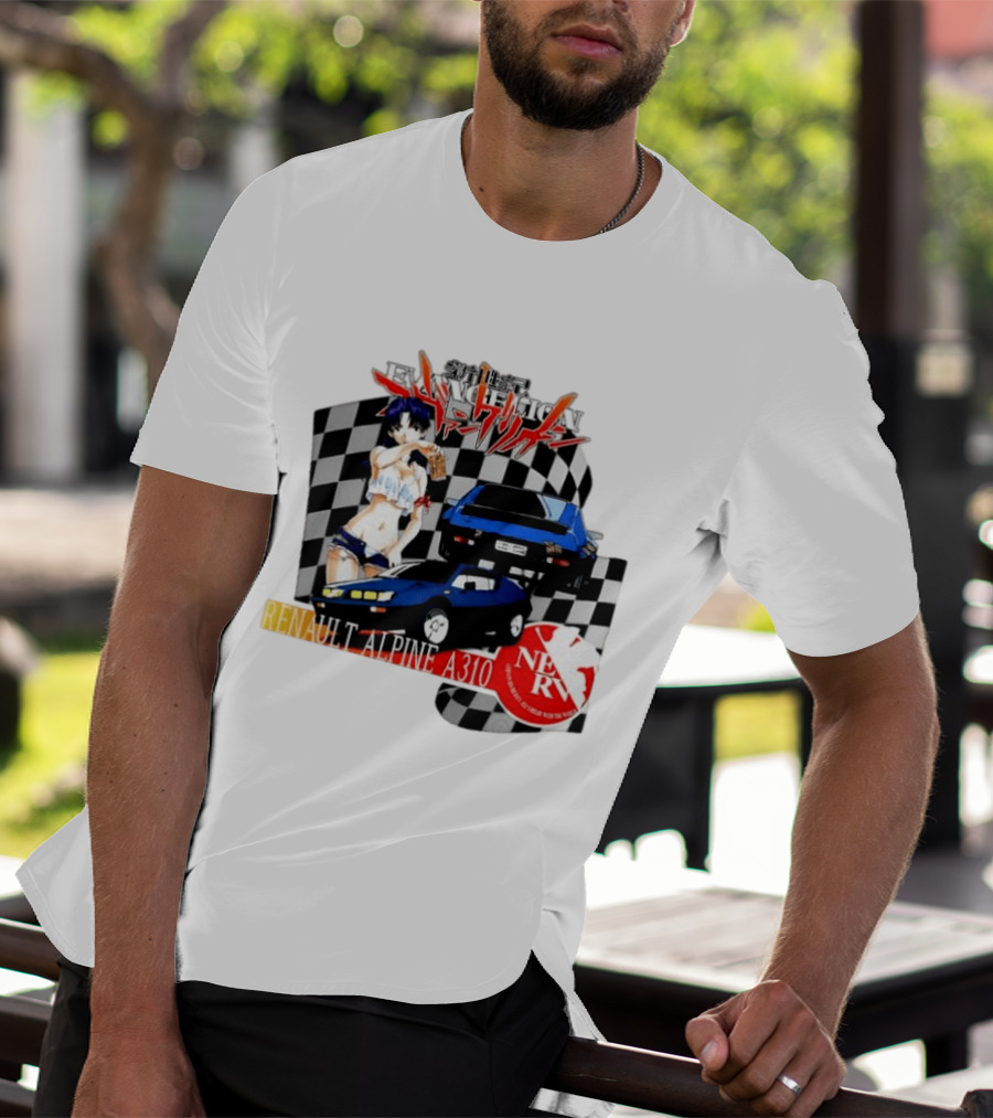 Neon Genesis Evangelion NERV Renault Alpine A310 Racing Anime T-Shirt