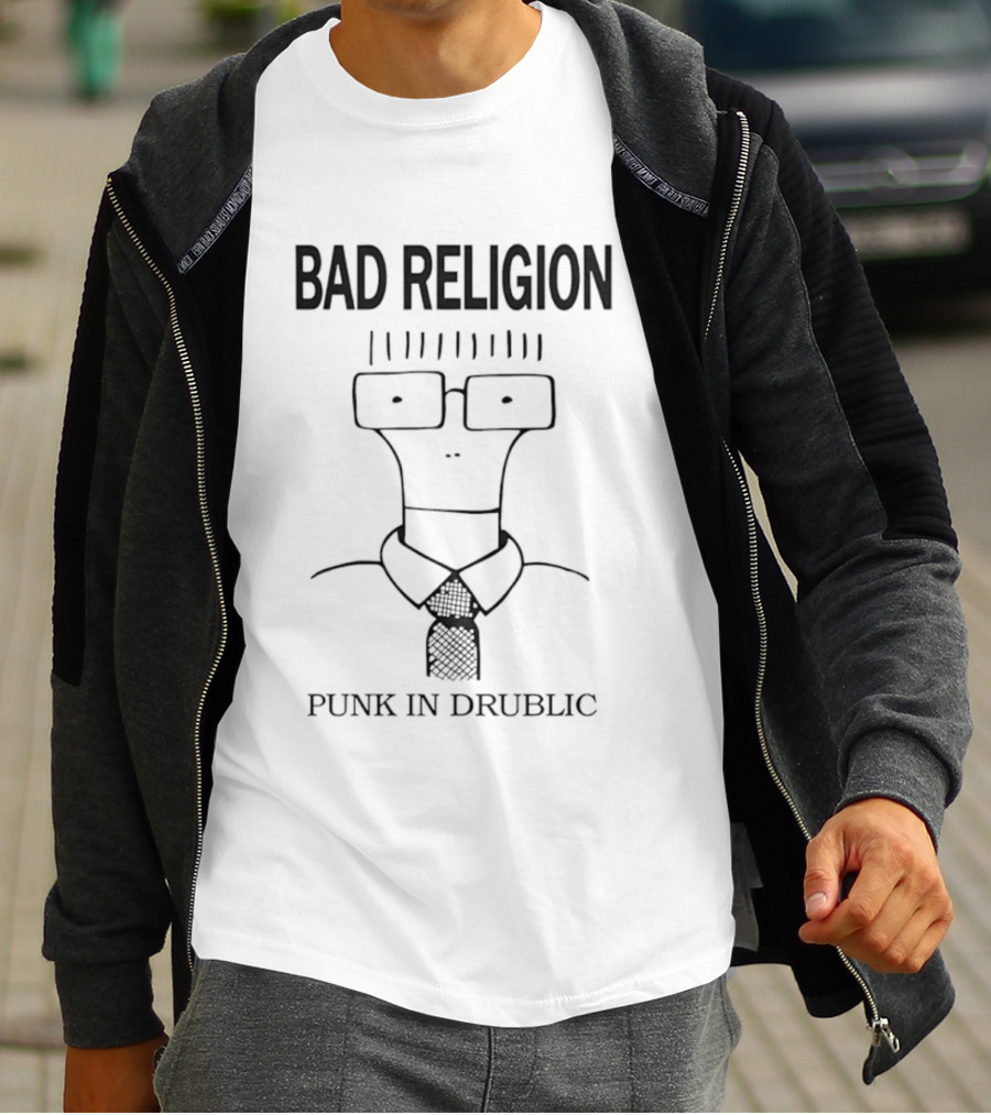 Bad Religion Punk In Drublic Nerd Character Sketch T-Shirt