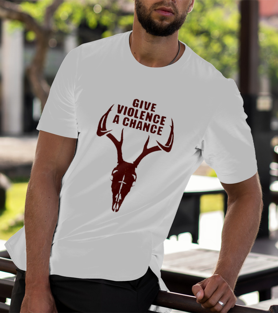 Give Violence A Chance 2026 Antler Skull T-Shirt