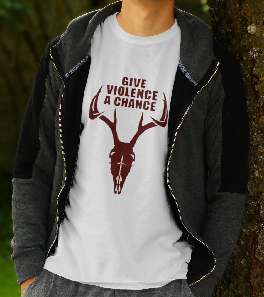 Give Violence A Chance 2026 Antler Skull T-Shirt