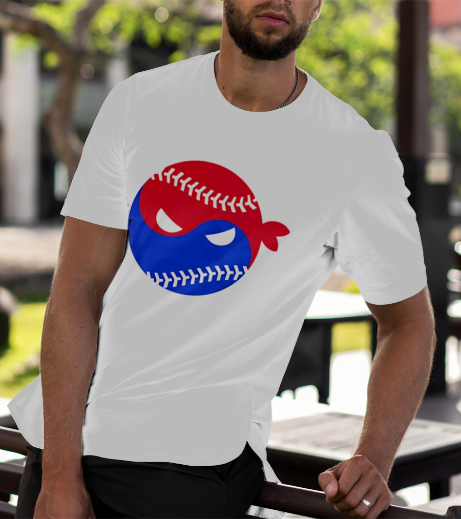 Pitching Ninja South Korea Baseball Yin Yang T-Shirt