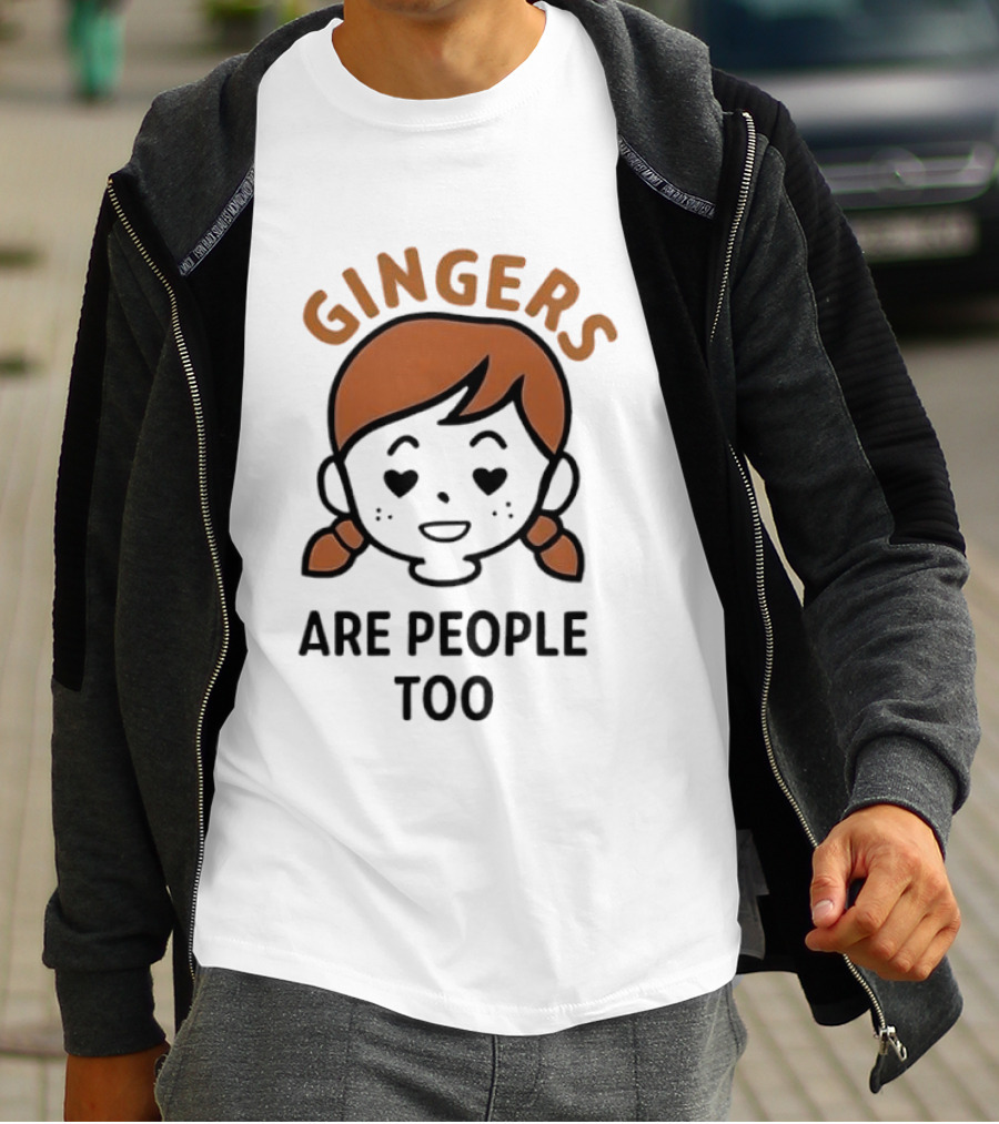 Gingers Are People Too Cute Redhead Cartoon Pigtails T-Shirt