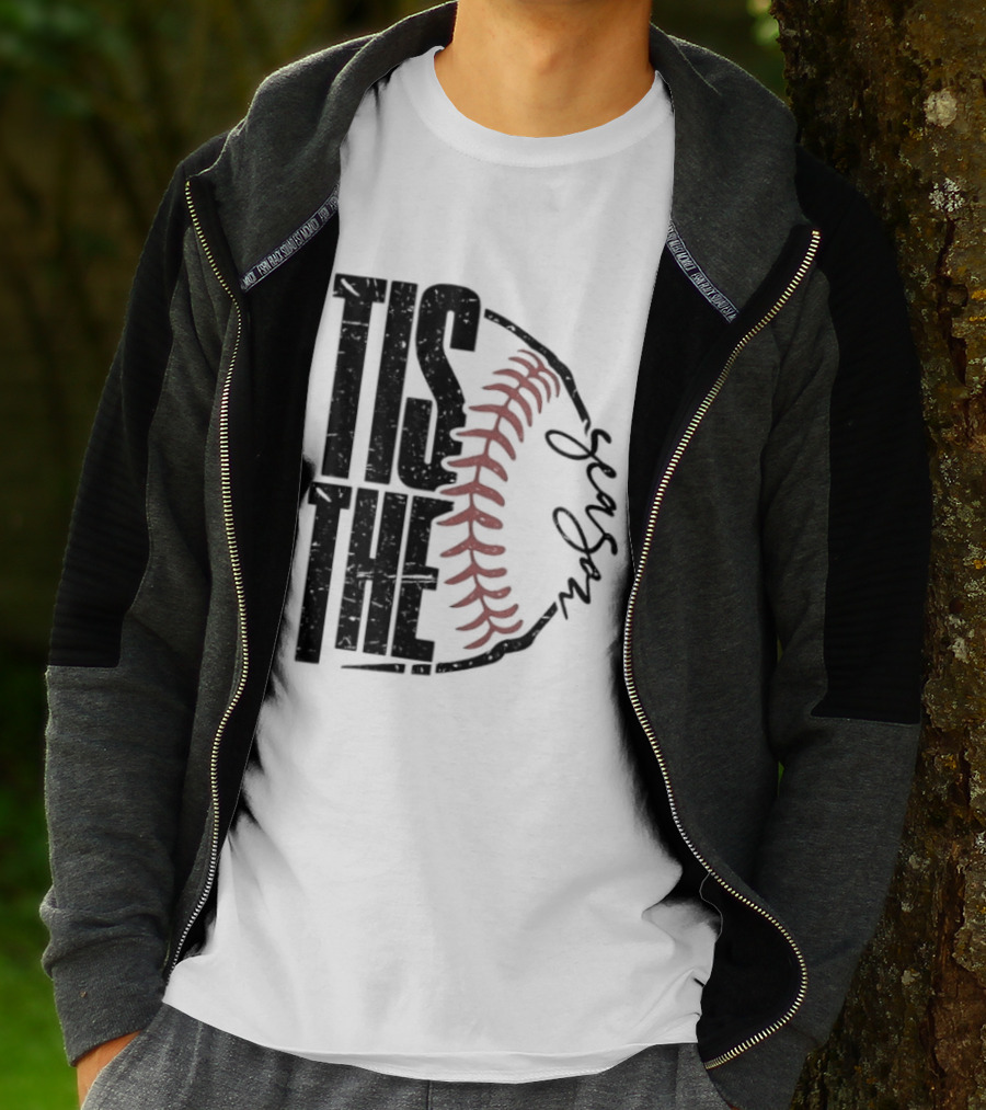 Tis The Season Baseball Stitch Spiral T-Shirt