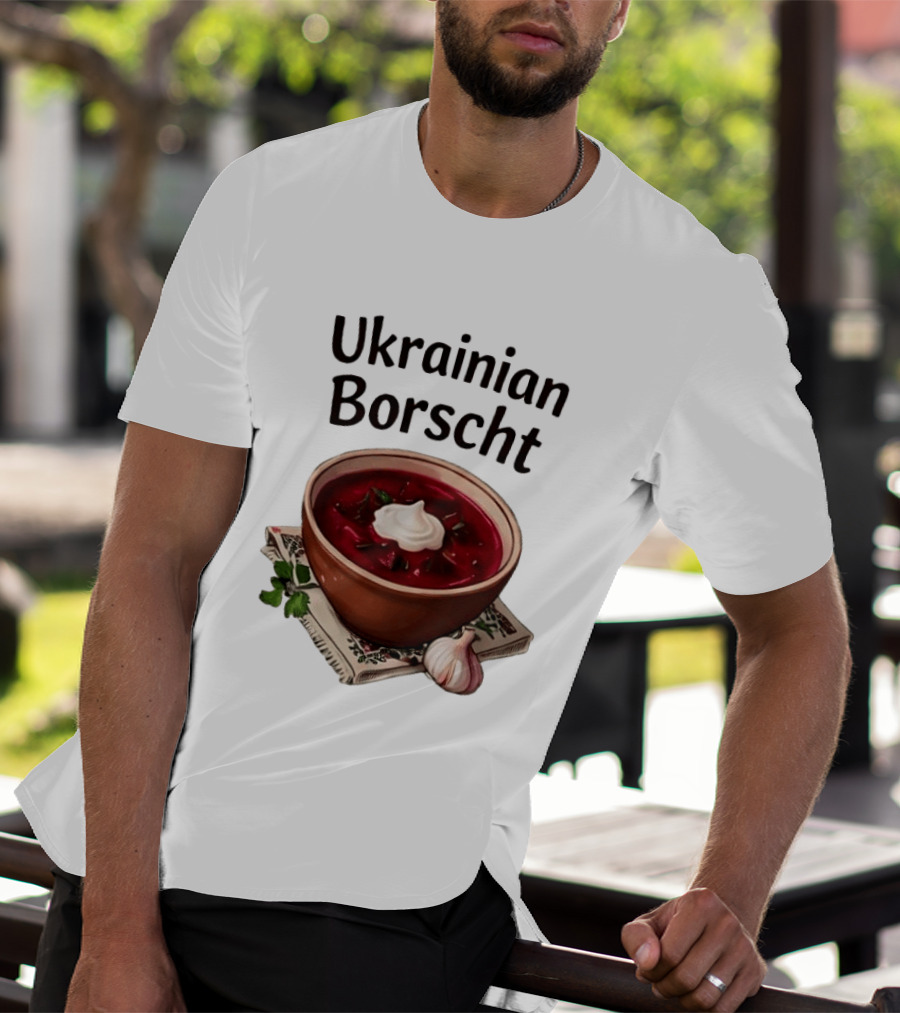 Ukrainian Borscht Soup Bowl With Garlic And Parsley T-Shirt