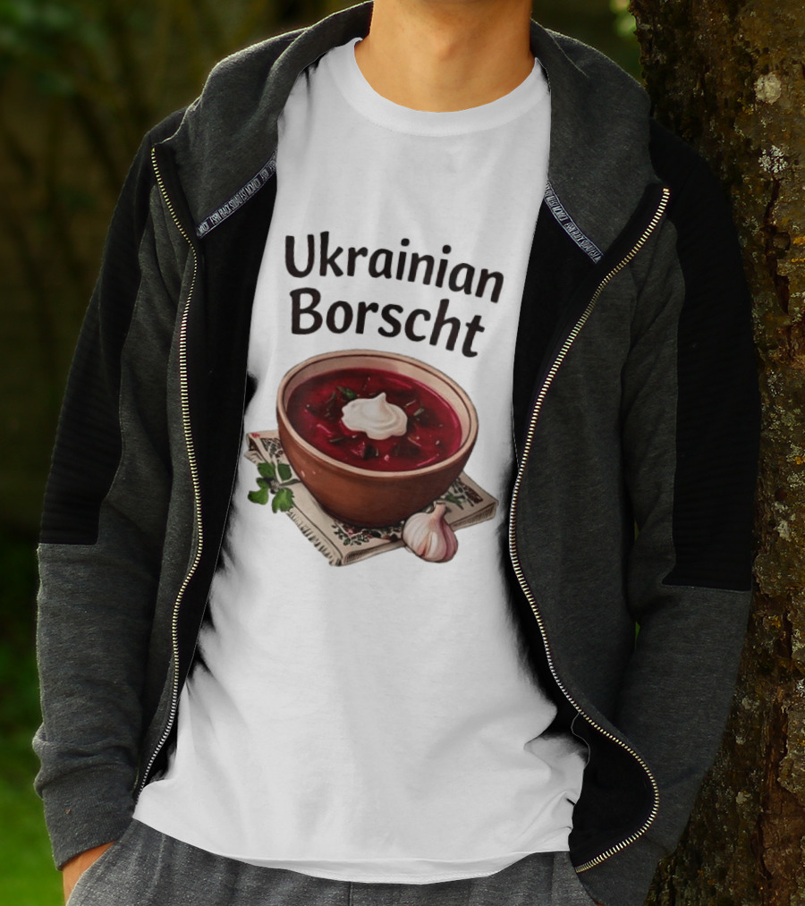 Ukrainian Borscht Soup Bowl With Garlic And Parsley T-Shirt