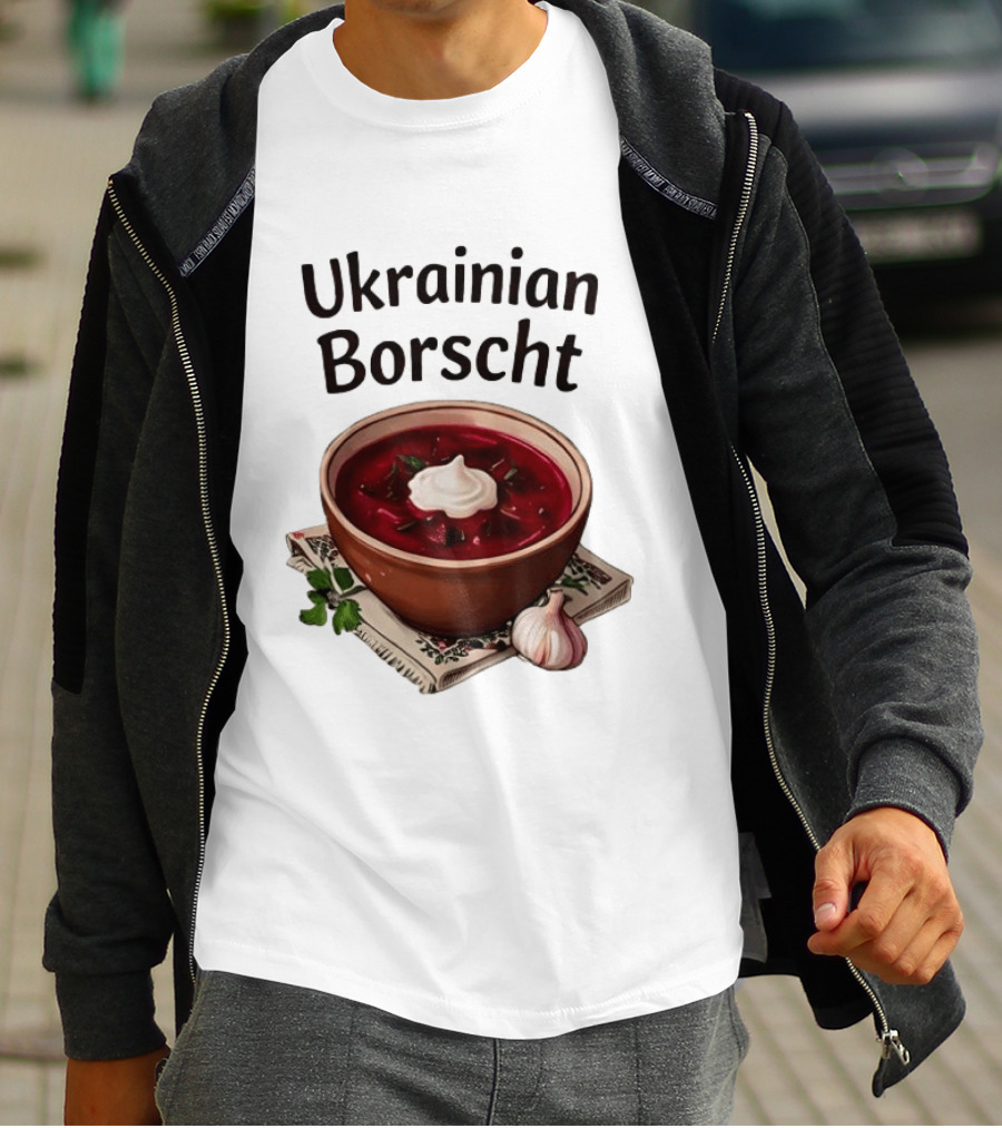 Ukrainian Borscht Soup Bowl With Garlic And Parsley T-Shirt