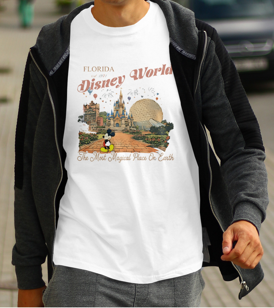 Florida Disney World Est 1971 The Most Magical Place On Earth Mickey Mouse Castle Spaceship Earth T-Shirt