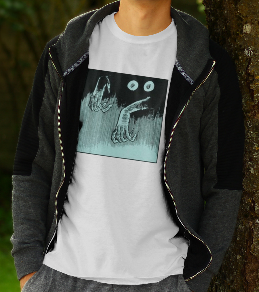 Creepy Eyes And Clawed Hands Emerging From Darkness T-Shirt