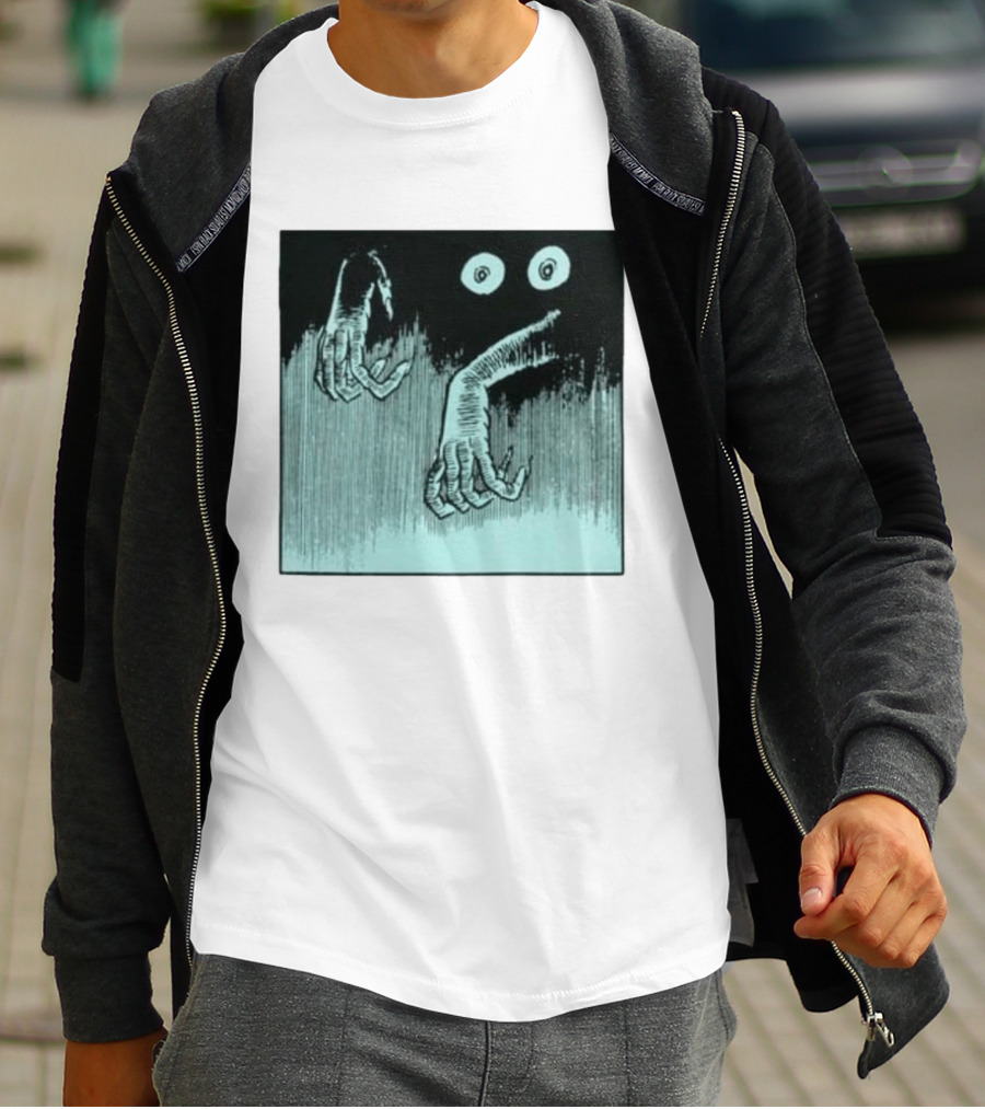 Creepy Eyes And Clawed Hands Emerging From Darkness T-Shirt