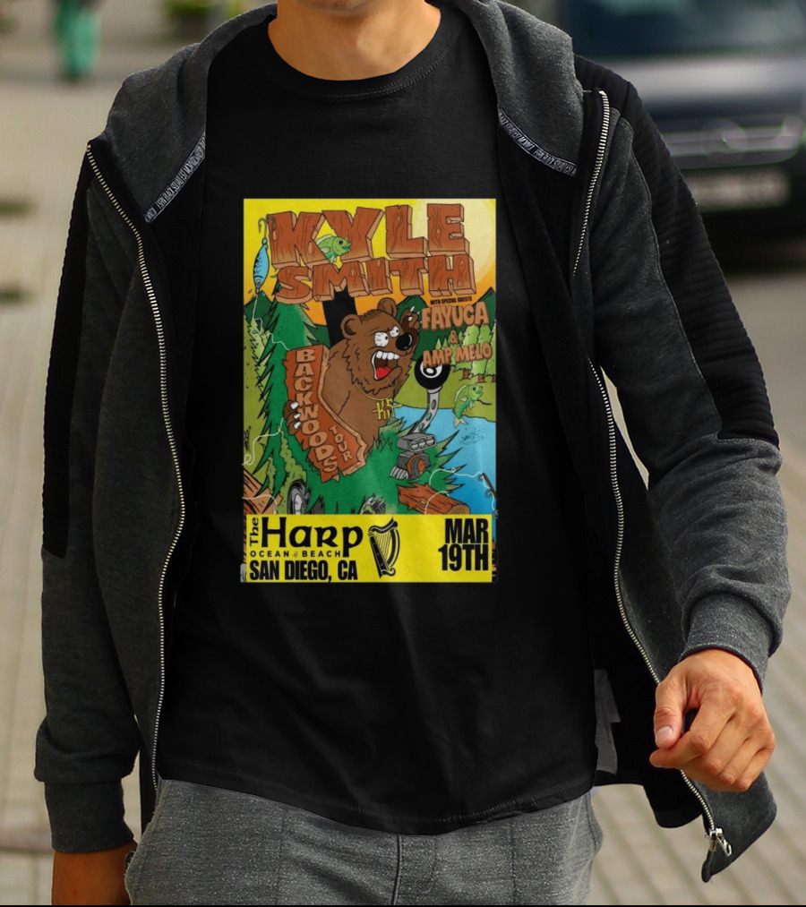 Kyle Smith Backwoods Tour Fayuca Amp Melo The Harp San Diego March 19th T-Shirt