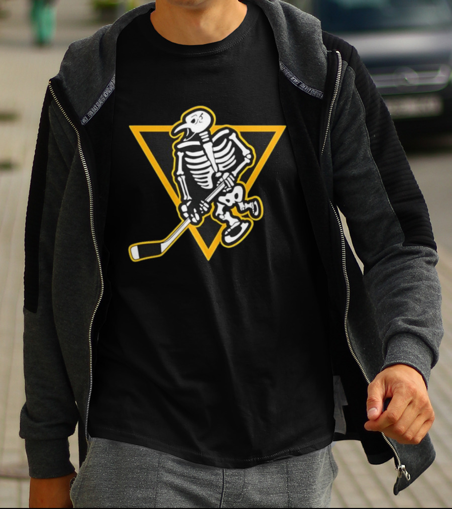 Pittsburgh Penguins Skeleton Hockey NHL Skull T-Shirt