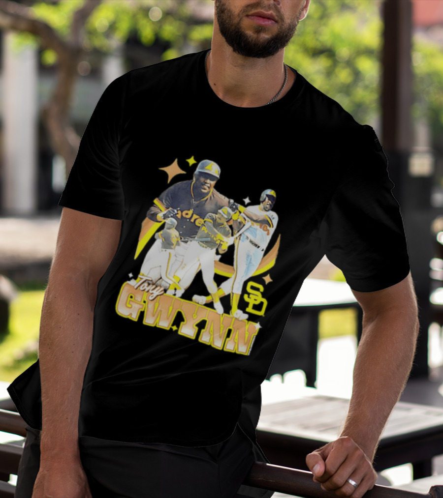 San Diego Padres Tony Gwynn Baseball Legend Collage T-Shirt