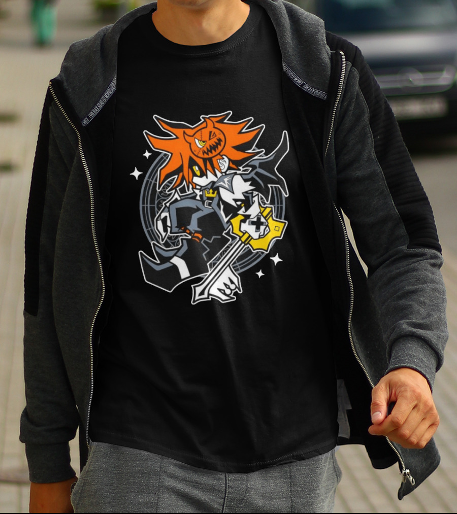 Sora Kingdom Hearts Halloween Trick Or Treat Pumpkin Warrior Magic Keyblade T-Shirt
