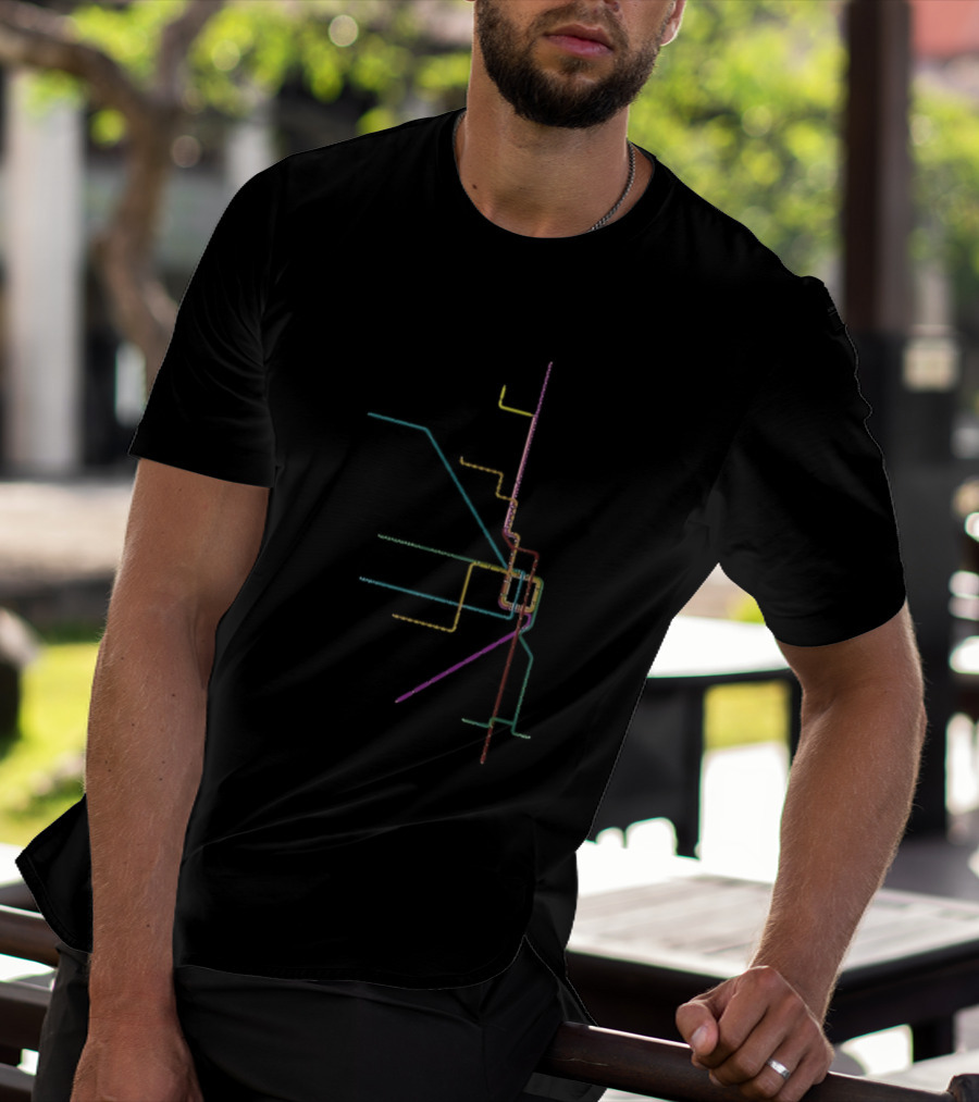 The Loop Chicago L Train Map Pastel T-Shirt