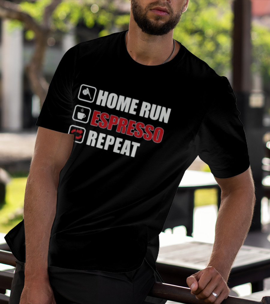 Home Run Espresso Repeat Baseball Coffee Lovers T-Shirt
