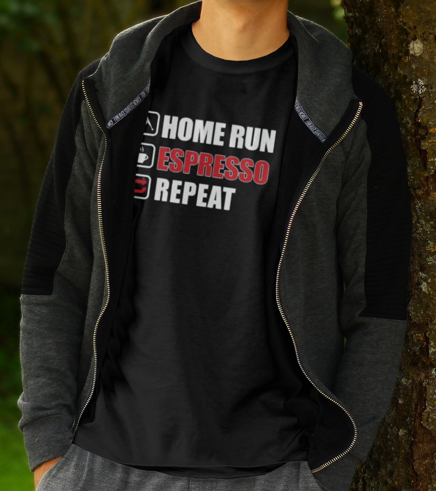Home Run Espresso Repeat Baseball Coffee Lovers T-Shirt