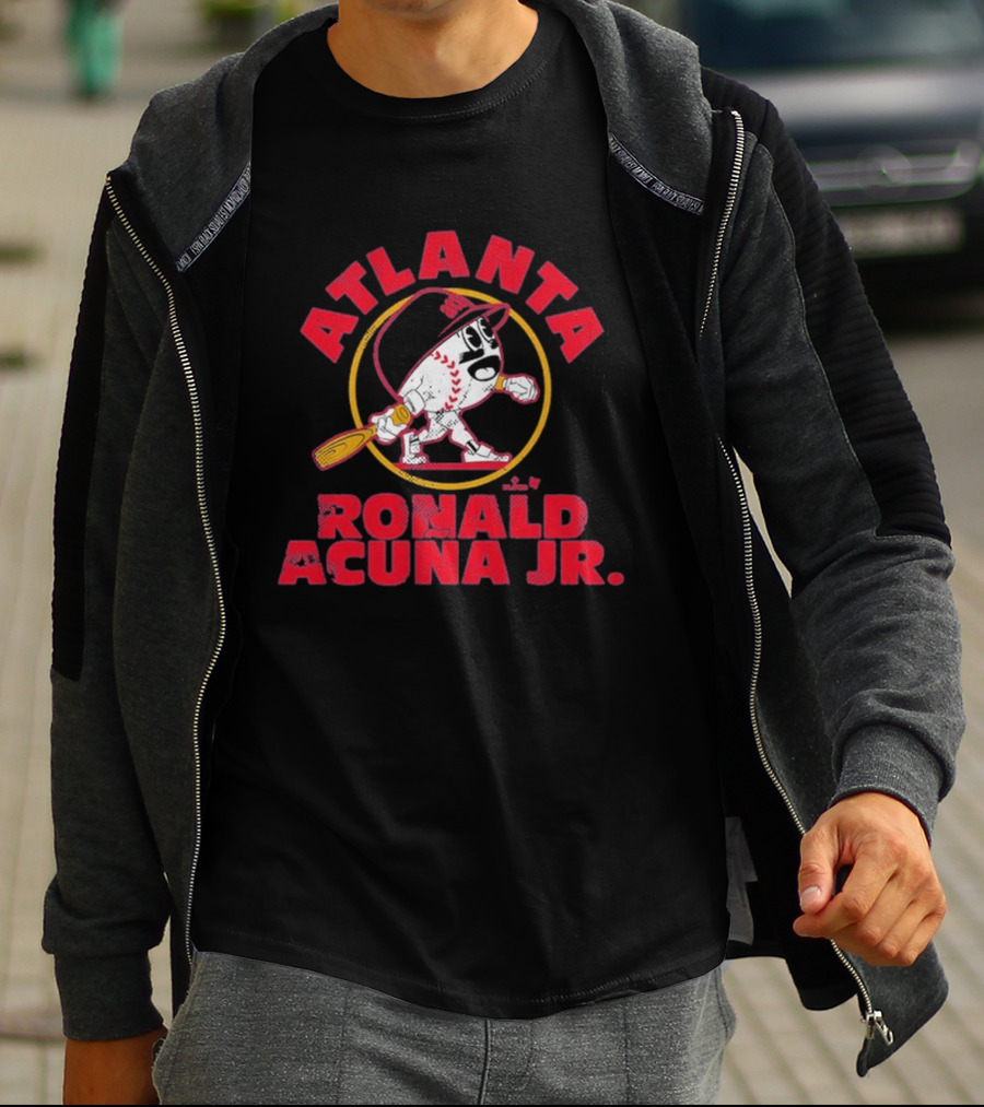 Atlanta Ronald Acuña Jr Baseball Character With Bat T-Shirt