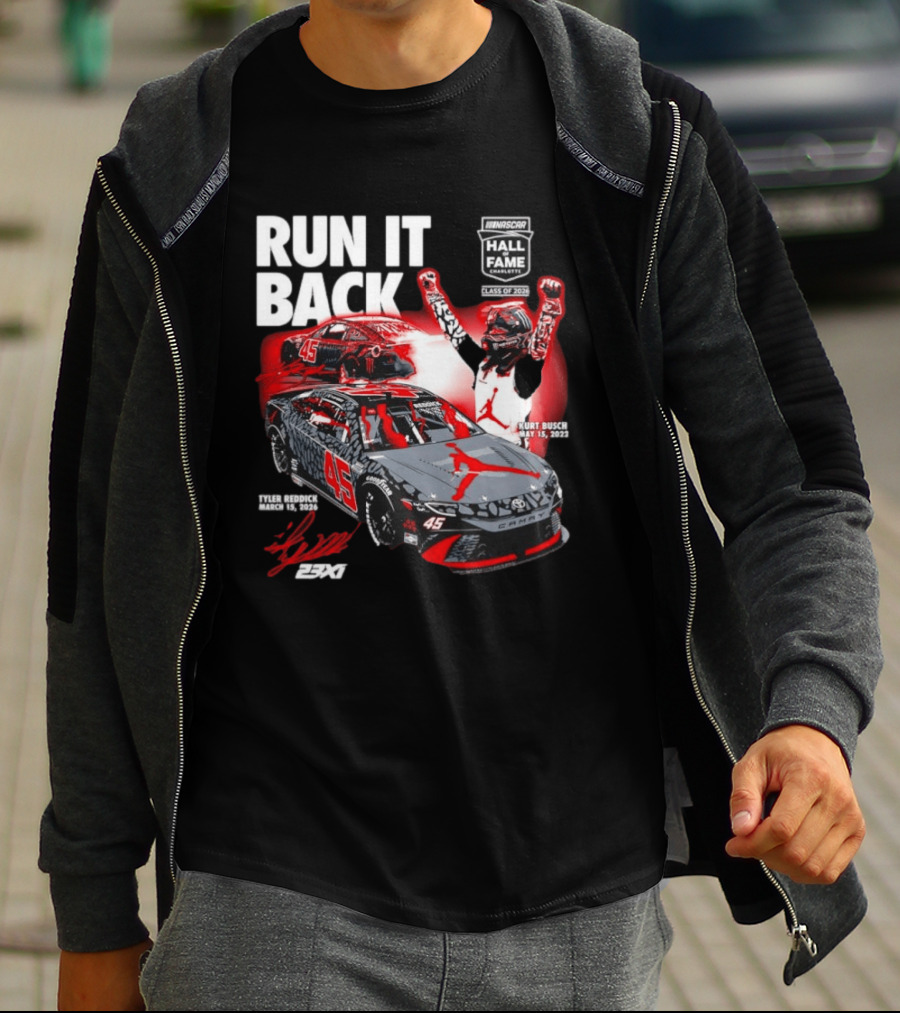 Run It Back NASCAR Hall Of Fame Class Of 2024 Tyler Reddick 45 Kurt Busch May 15 2023 T-Shirt