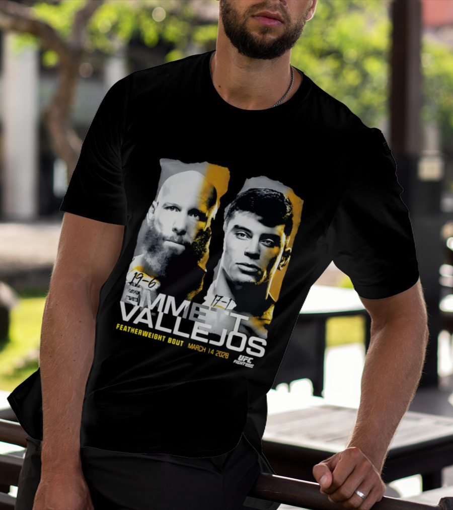 UFC Fight Night Emmett Vallejos Featherweight Bout March 2026 T-Shirt