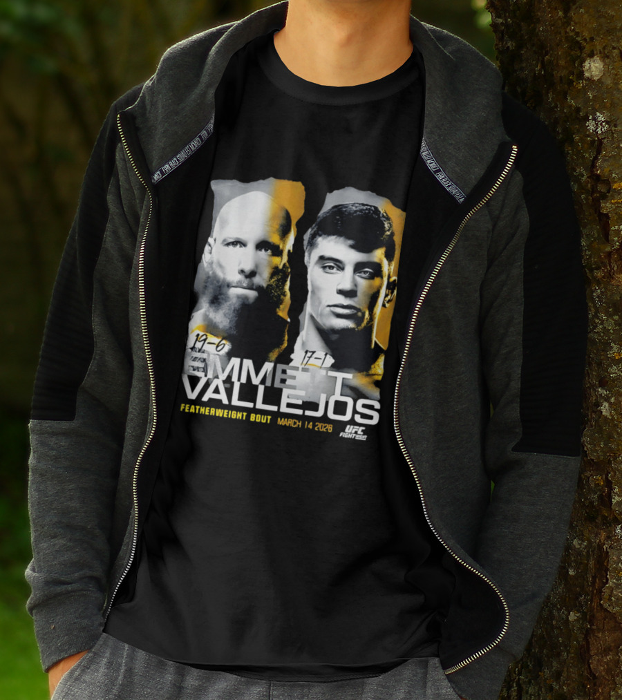 UFC Fight Night Emmett Vallejos Featherweight Bout March 2026 T-Shirt