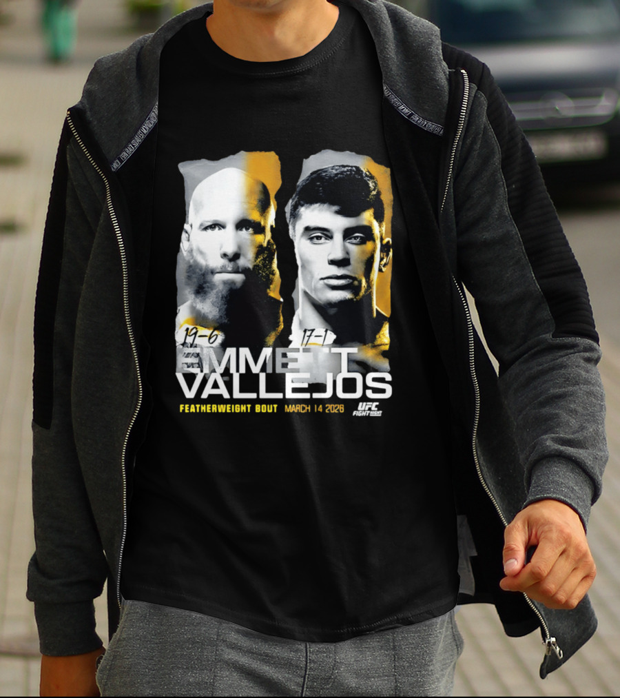 UFC Fight Night Emmett Vallejos Featherweight Bout March 2026 T-Shirt