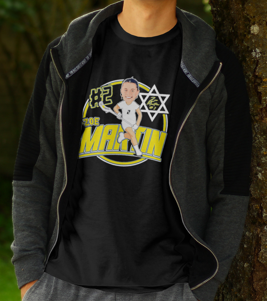 Zoe Martin #2 Lacrosse Caricature Michigan 2026 T-Shirt